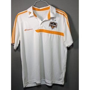 Houston Dynamo Soccer Futbol Adidas Performance Polo Climalite Sz Large White